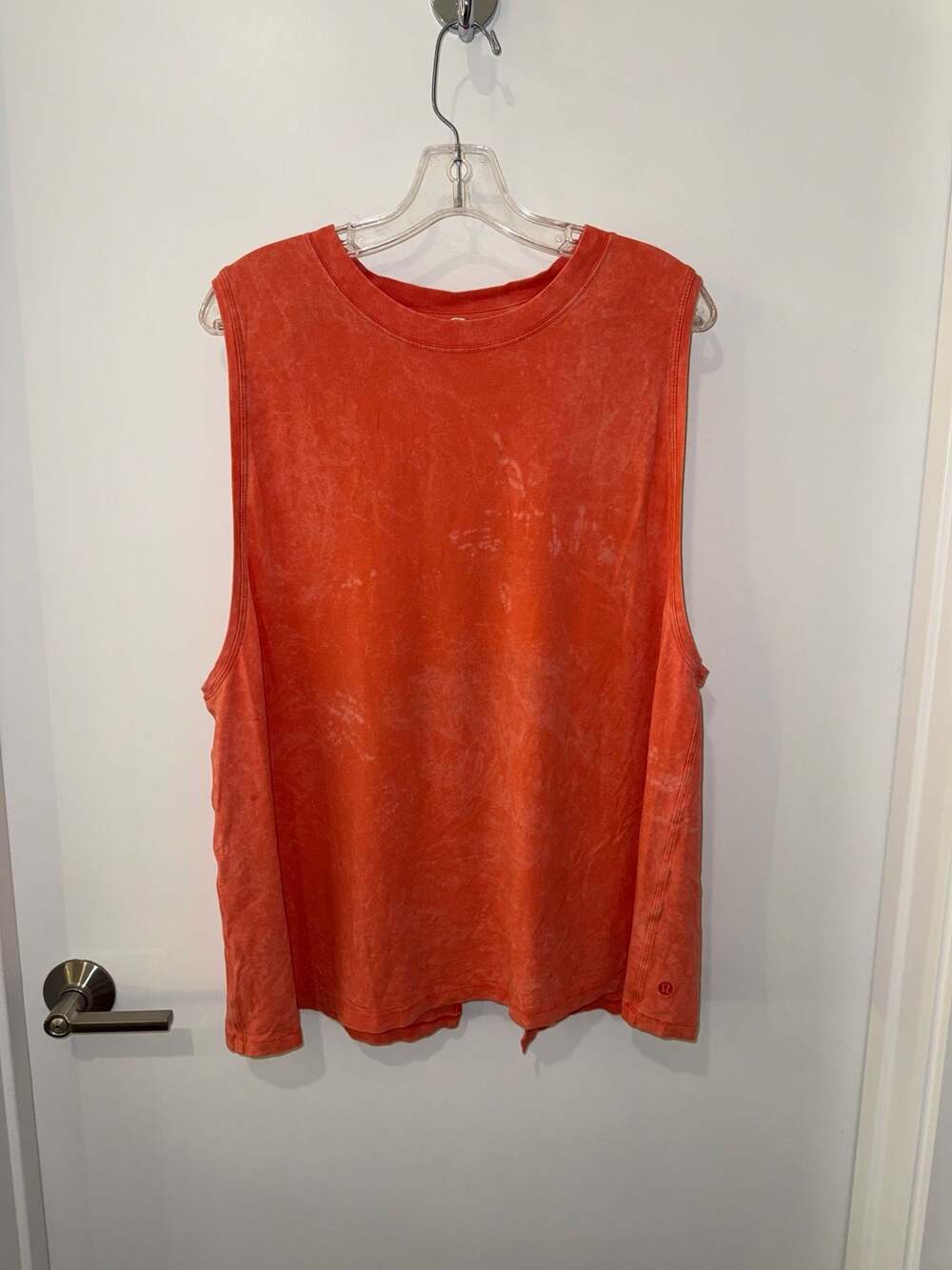 Lululemon Muscle Tank Top Orange Acid Wash Split Back